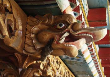 decoration on porch of tibetan home